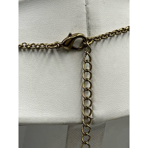 RLM Robert Lee Morris SOHO Gold Plated Clear Faceted Stone Necklace - Picture 5 of 8